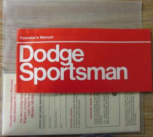 1973 Dodge Sportsman Truck Wagon Van Owners Manual Instructions Original