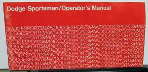 1974 Dodge Sportsman Wagon Van Owners Manual Instructions Original