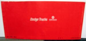1974 Dodge Trucks 500 / 1000 Operators Owners Manual