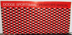 1975 Dodge Sportsman Wagon Van Owners Manual Instructions Original