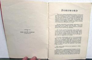 1933 Ford Commerical Car & Pickup Truck V8 4 Cylinder Owners Manual Original