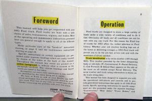 1953 Ford Economy F Series Truck Operator Owner Manual REPRODUCTION Pickup