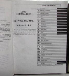 2006 Jeep Commander Dealer Service Shop Manual Set Repair Maintenance 4 Volumes