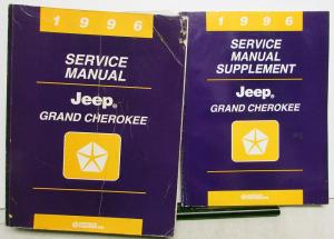 Original 1996 Jeep Grand Cherokee Dealer Service Shop Manual Set Supplement