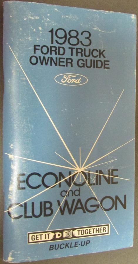 1983 Ford Econoline & Club Wagon Truck Owners Manual ORIGINAL