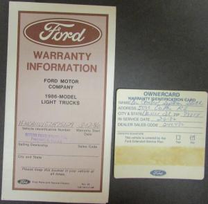 Original 1986 Ford Aerostar Van Owners Guide Manual Plus Extras