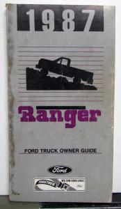 1987 Ford Ranger Truck Owners Guide Manual Original Pickup