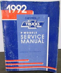 1992 Chevrolet Dealer Service Shop Manual P Models Repair