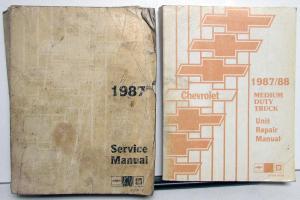 1987 Chevrolet Dealer Service Shop Manual Set Medium Duty Truck Repair