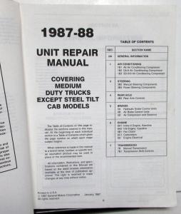 1987 Chevrolet Dealer Service Shop Manual Set Medium Duty Truck Repair