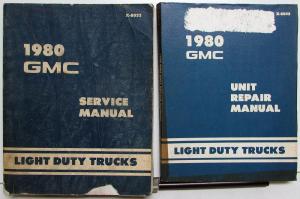 1980 GMC Truck Dealer Service Shop Manual Set Light Duty Series 10 to 35 Pickup