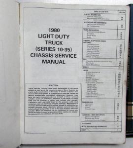 1980 GMC Truck Dealer Service Shop Manual Set Light Duty Series 10 to 35 Pickup