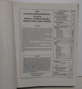 1981 GMC Truck Dealer Service Shop Manual Caballero Repair