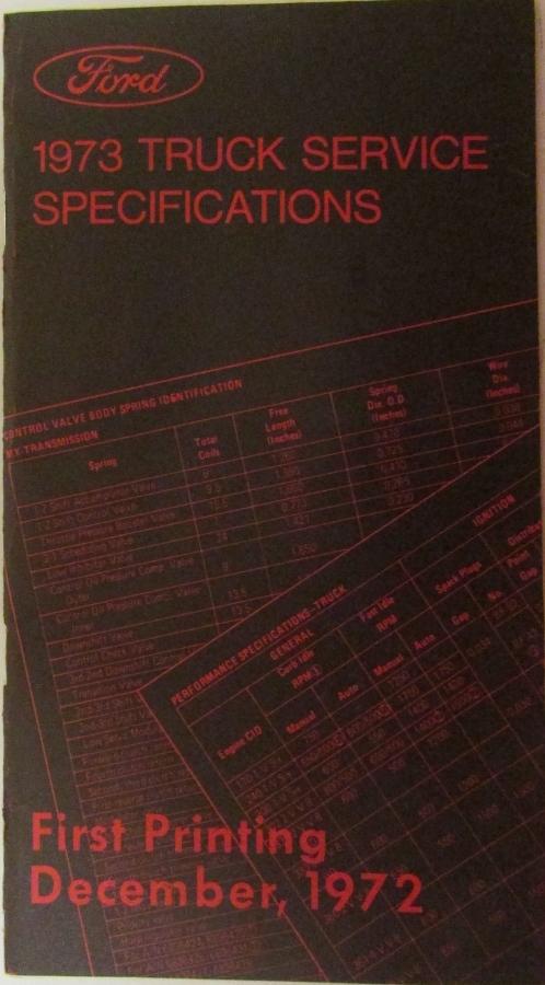 1973 Ford Truck Service Specifications Handbook 1st Printing Original