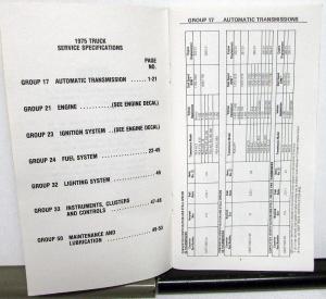 Original 1975 Ford Truck Service Specifications Handbook