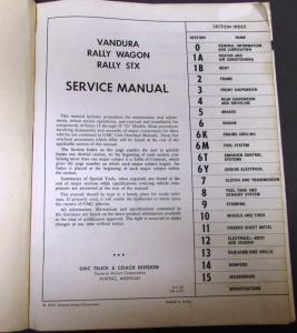 1971 GMC Truck Dealer Service Manual GE GS 1500-3500 Vandura Van