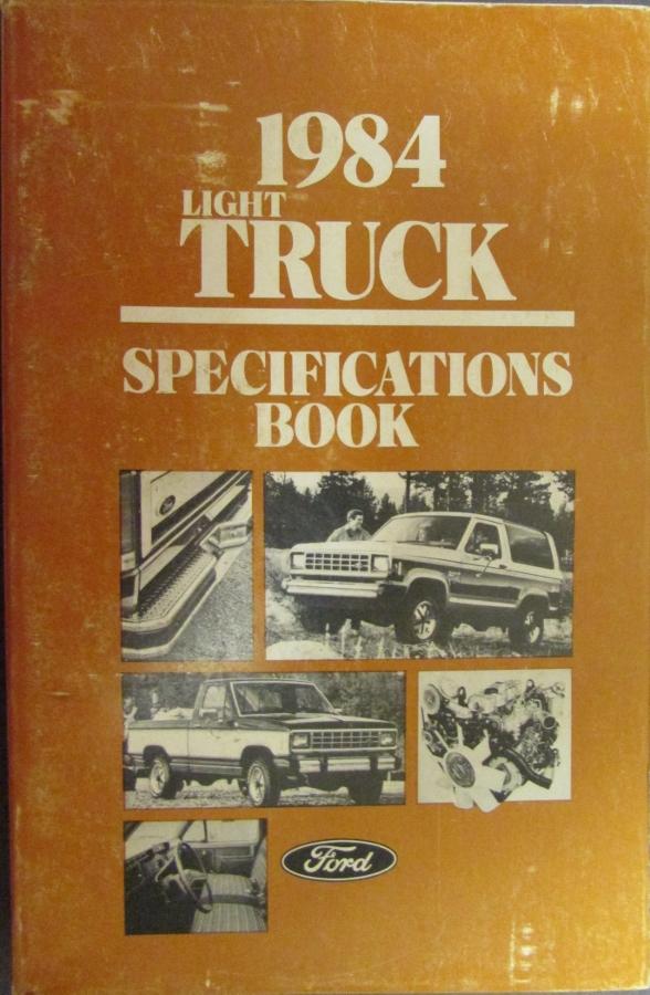 Original 1984 Ford Light Duty Truck Service Specifications Handbook