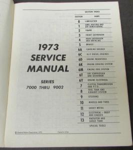 Original 1973 Chevrolet Dealer Truck Service Manual Heavy Duty Series 7000-9002