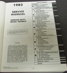 1982 Chevrolet Dealer Truck Service Shop Manual Medium Duty 40-60 Original