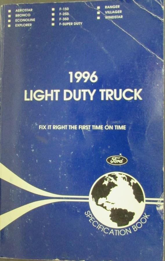 Original 1996 Ford Light Duty Truck Service Specifications Book / Manual