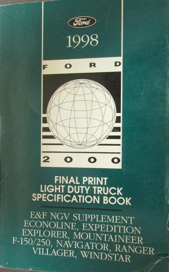 Original 1998 Ford Light Duty Truck Service Specifications Book / Manual