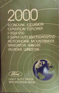Original 2000 Ford Light Duty Truck Service Specifications Book / Manual