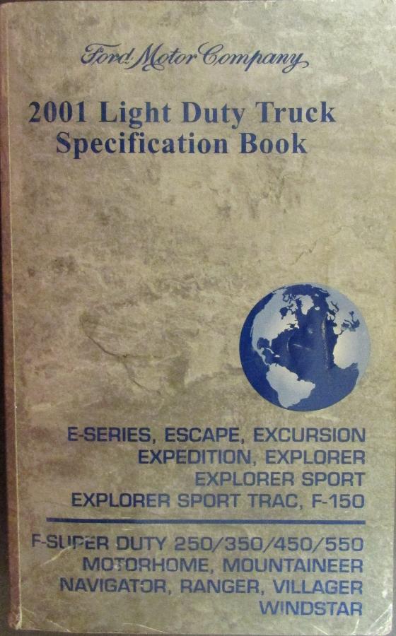 Original 2001 Ford Light Duty Truck Service Specifications Book / Manual