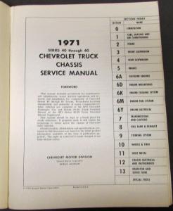 1971 Chevrolet Dealer Truck Service Manual Medium Duty 40-60