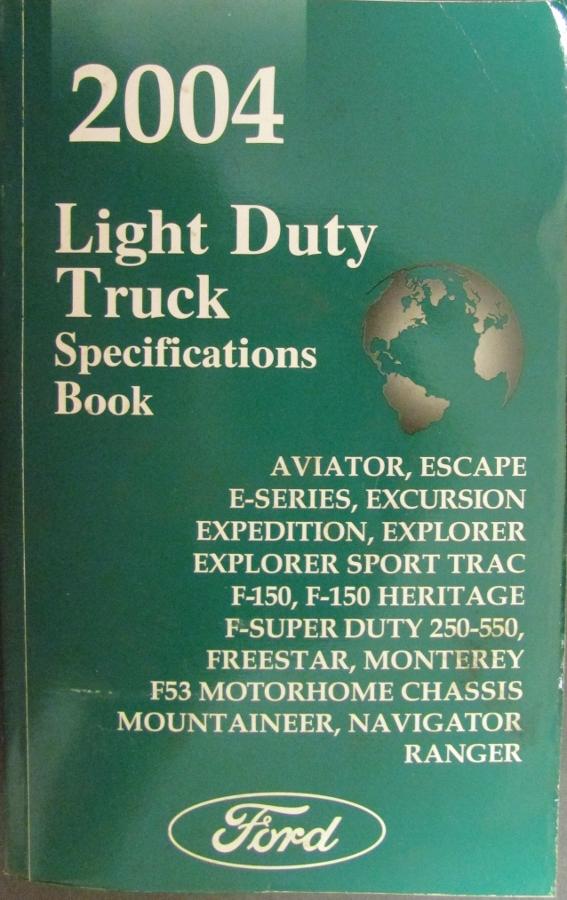 Original 2004 Ford Light Duty Truck Service Specifications Book / Manual