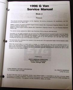 1996 Chevrolet GMC Truck Dealer Service Shop Manual Set Savana Express G Van