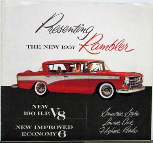 1957 AMC Rambler Cross Country Wagon Sedan Hardtop V8 Six Sales Brochure