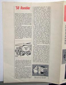 1958 AMC Rambler Motor Trend Reprint Sales Brochure Folder