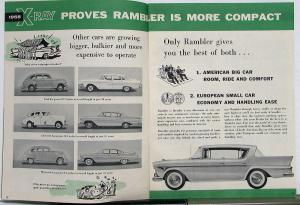 1958 AMC Rambler XRay Low Priced Car Comparison Ford Chev Plymouth Sale Brochure