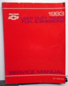 1993 Chevrolet Truck Dealer Service Shop Manual Light Duty Fuel & Emissions