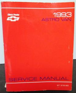 1993 Chevrolet Dealer Service Shop Manual Astro Van Repair