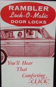 1960 AMC Rambler Lock O Matic Door Locks Sales Brochure Sheet Original