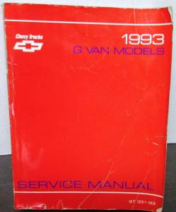 1993 Chevrolet Truck Dealer Service Shop Manual G Van Express Repair