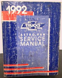 1992 Chevrolet Truck Dealer Service Shop Manual Astro Van Repair