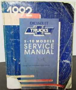 1992 Chevrolet Truck Dealer Service Shop Manual S10 Pickup Repair