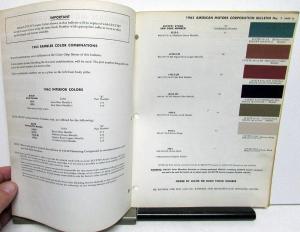 1962 AMC Rambler Colors Paint Chips by Dupont Original