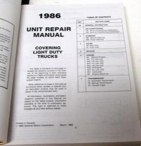 1986 Chevrolet Truck Dealer Service Shop Manual Set 10-30 Light Duty Pickup Van