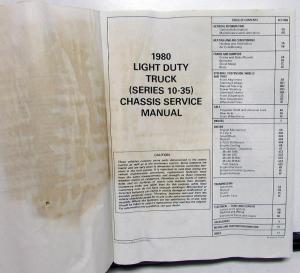 1980 Chevrolet Truck Dealer Service Shop Manual Light Duty C/K Pickup Suburban