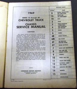 1969 Chevrolet Truck Dealer Service Shop Chassis Manual Pickup 10-60 Repair