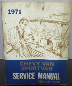 1971 Chevrolet Truck Service Shop Chassis Manual Chevy Van Sportvan Repair