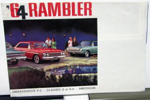 1964 AMC Rambler Ambassador V8 Classic 6 & V8 American Color Sales Brochure