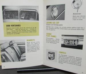1964 AMC Rambler Accessories Sales Brochure Catalog Original