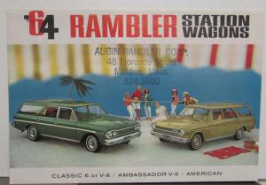 1964 AMC Rambler Station Wagons Color Sales Brochure Classic Ambassador American