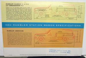1964 AMC Rambler Station Wagons Color Sales Brochure Classic Ambassador American