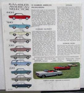 1965 AMC Rambler American 440H 440 220 Wagon Sales Brochure Original