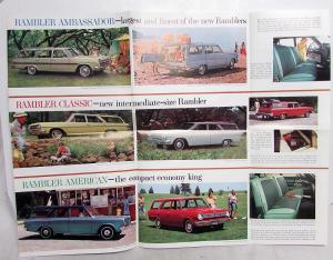 1965 AMC Rambler Station Wagons American Class Ambassador Sales Brochure Folder